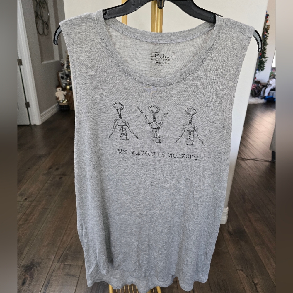 Gray Graphic Tank Top